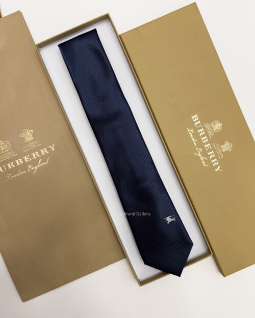Burberry Navy ENGRAVED SILK TIE