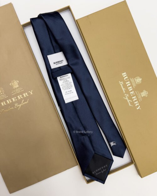Burberry Navy ENGRAVED SILK TIE