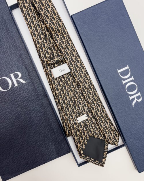 Dior Gold D PATTERN SILK TIE
