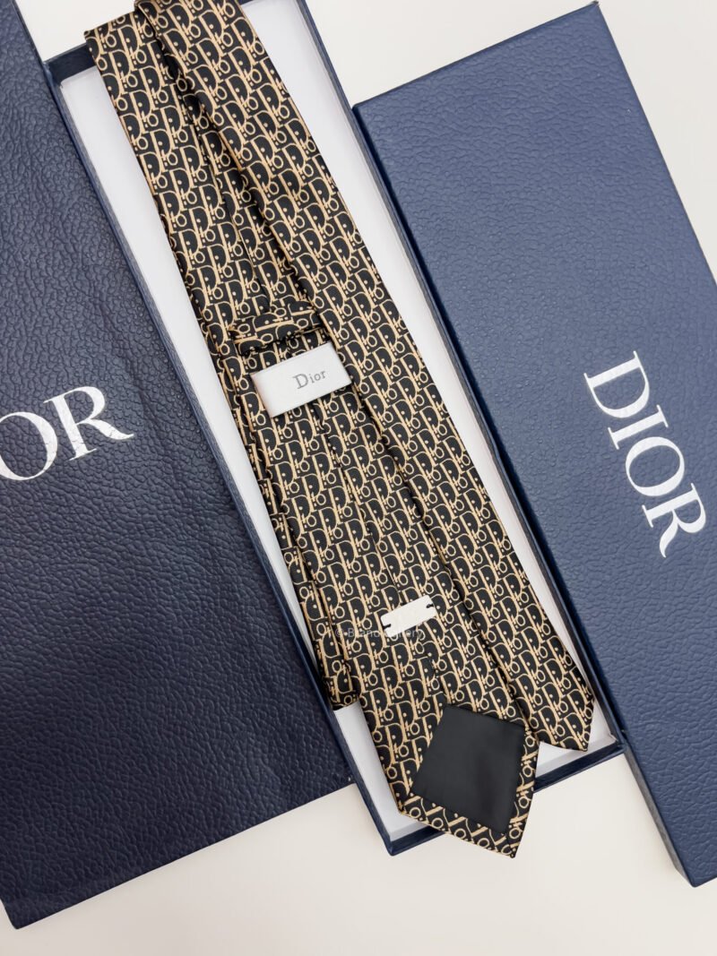 Dior Gold D PATTERN SILK TIE
