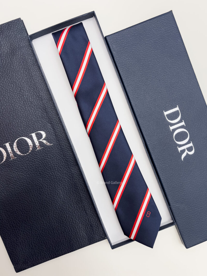 Dior STRIPED CD ICON SILK TIE