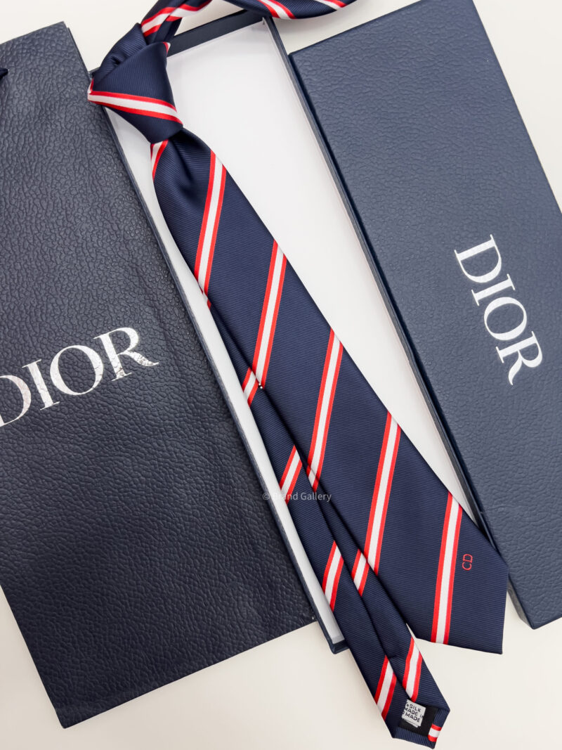 Dior STRIPED CD ICON SILK TIE