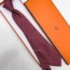 Hermes Bordeaux PETITS MAILLONS SILK TIE