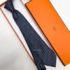 Hermes Navy MORS TRIOCOLORE SILK TIE
