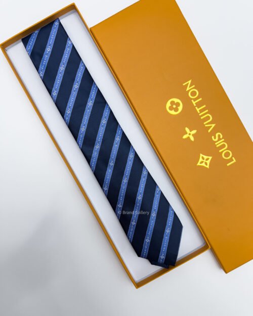 Louis Vuitton Navy LV DIAGONAL SILK TIE