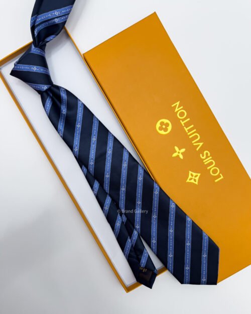 Louis Vuitton Navy LV DIAGONAL SILK TIE