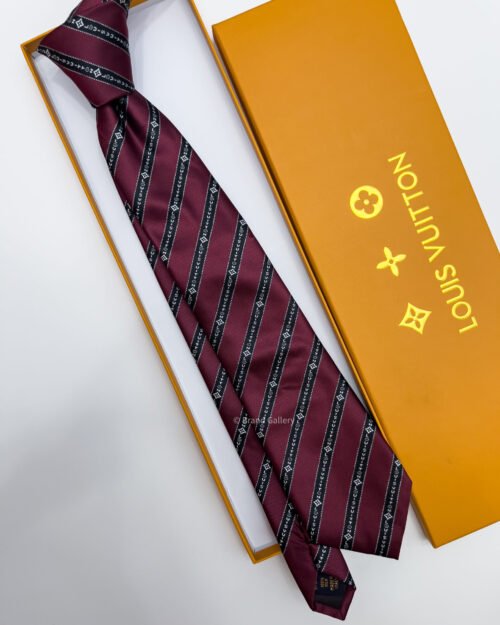 Louis Vuitton Bordeaux LV DIAGONAL SILK TIE