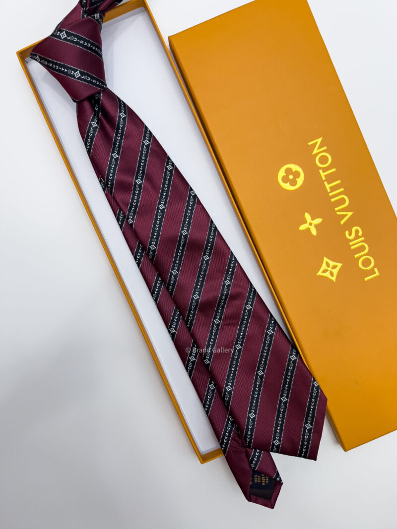 Louis Vuitton Bordeaux LV DIAGONAL SILK TIE