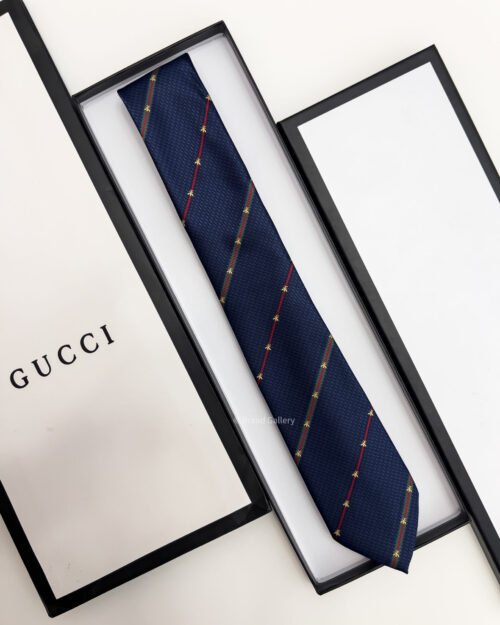 Gucci BEE WEB STRIPE SILK TIE