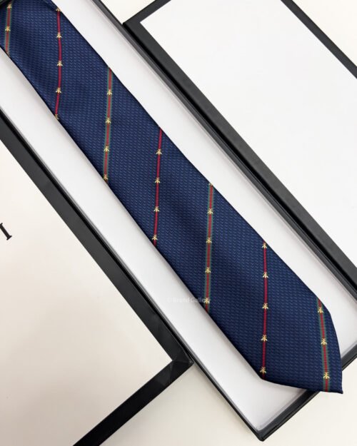 Gucci BEE WEB STRIPE SILK TIE
