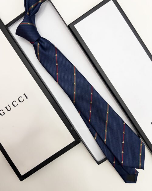 Gucci BEE WEB STRIPE SILK TIE