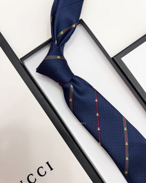 Gucci BEE WEB STRIPE SILK TIE