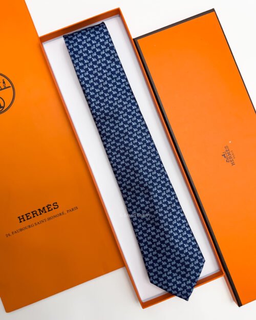 Hermes TURTLE PATTERN SILK TIE