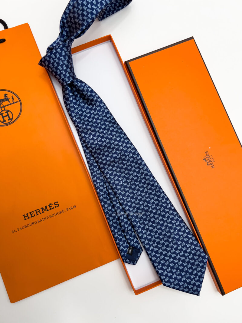 Hermes TURTLE PATTERN SILK TIE