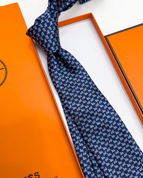 Hermes TURTLE PATTERN SILK TIE