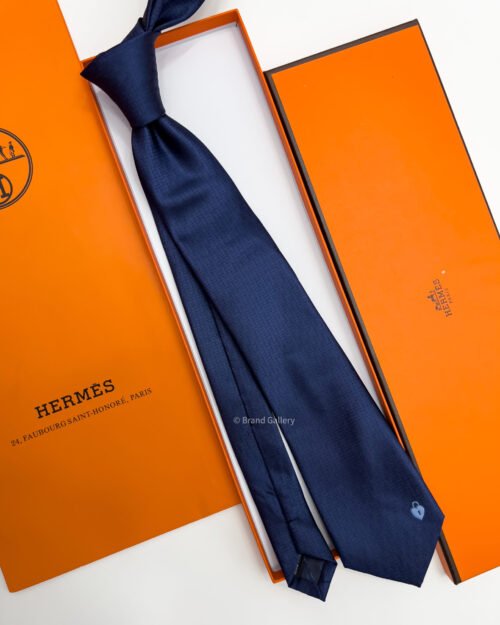 Hermes HEART H PATTERN SILK TIE