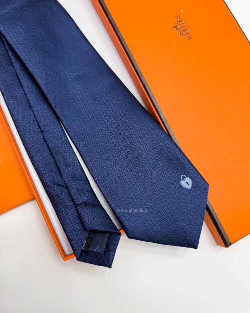 Hermes HEART H PATTERN SILK TIE