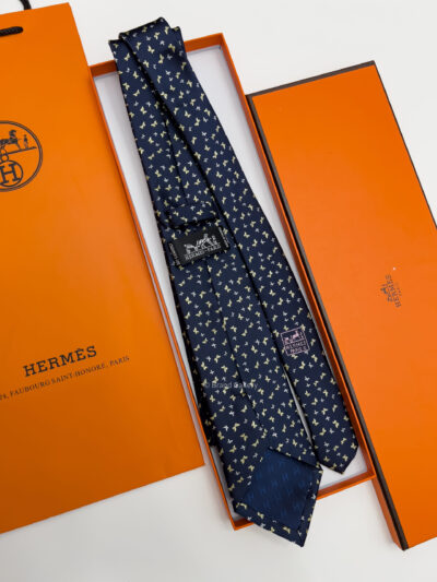 Hermes BUTTERFLY PATTERN SILK TIE