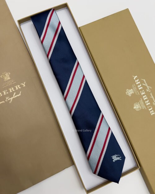 Burberry Navy LINED SILK TIE