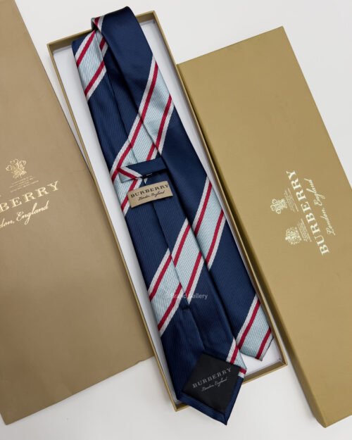 Burberry Navy LINED SILK TIE