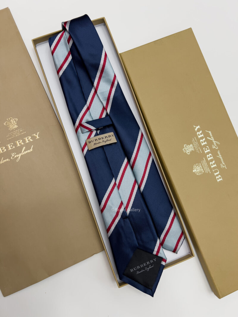 Burberry Navy LINED SILK TIE