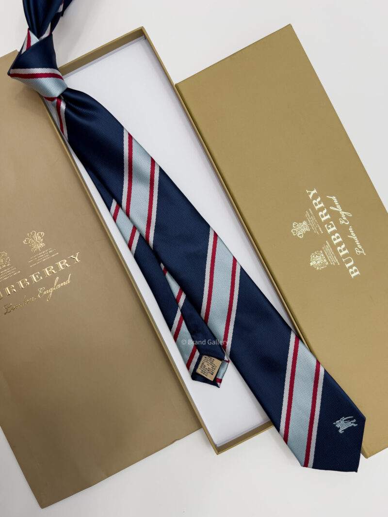 Burberry Navy LINED SILK TIE