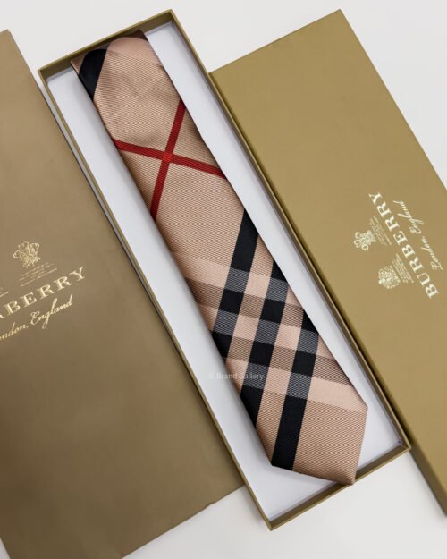 Burberry Beige CHECK SILK TIE