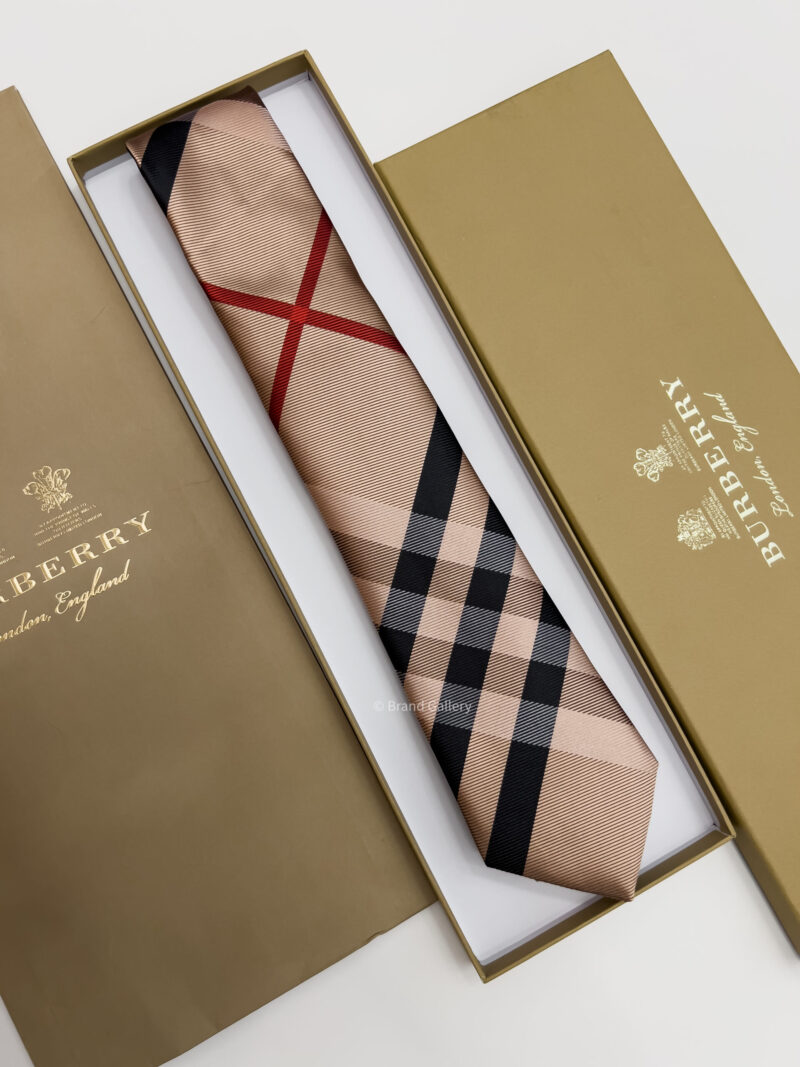 Burberry Beige CHECK SILK TIE