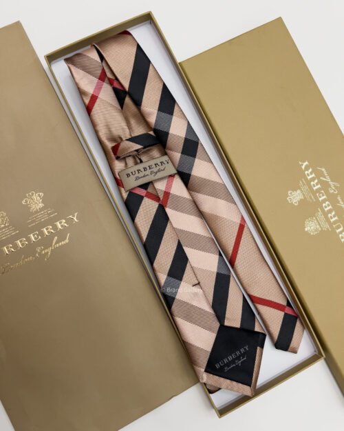 Burberry Beige CHECK SILK TIE