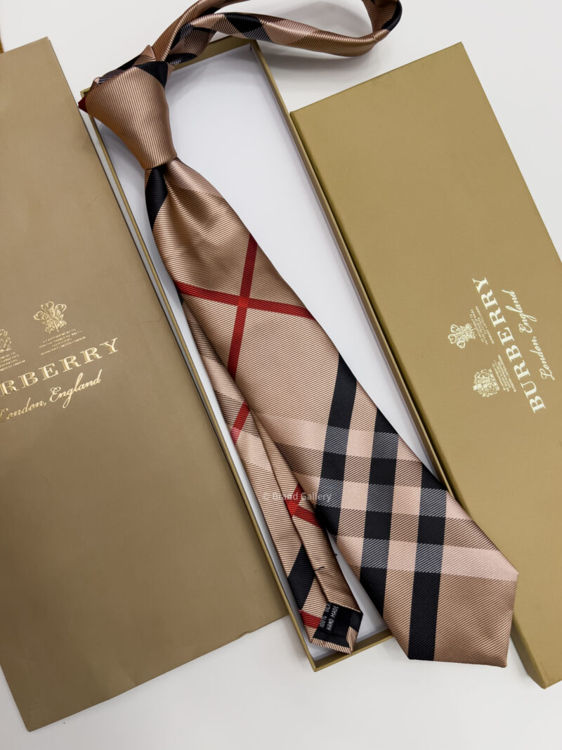 Burberry Beige CHECK SILK TIE