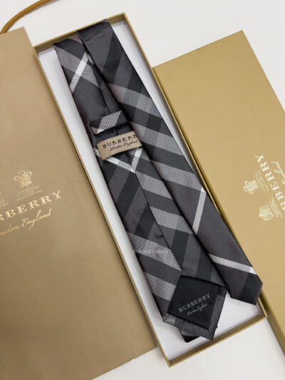 Burberry Charcoal CHECK SILK TIE