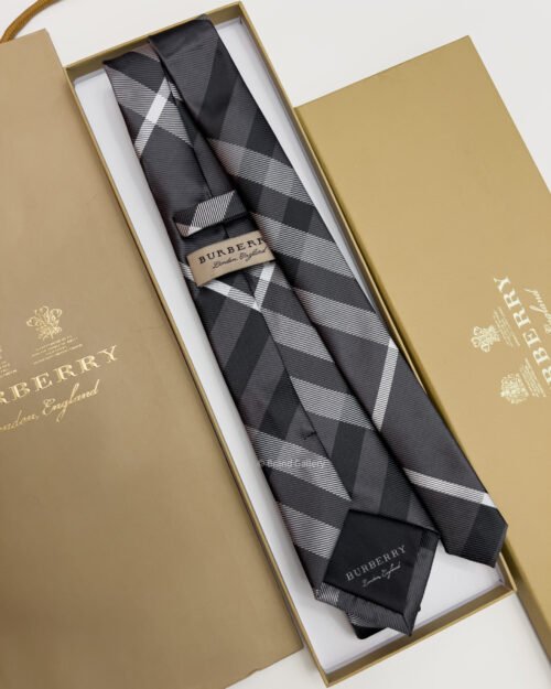Burberry Charcoal CHECK SILK TIE