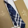 Burberry Navy CHECK SILK TIE