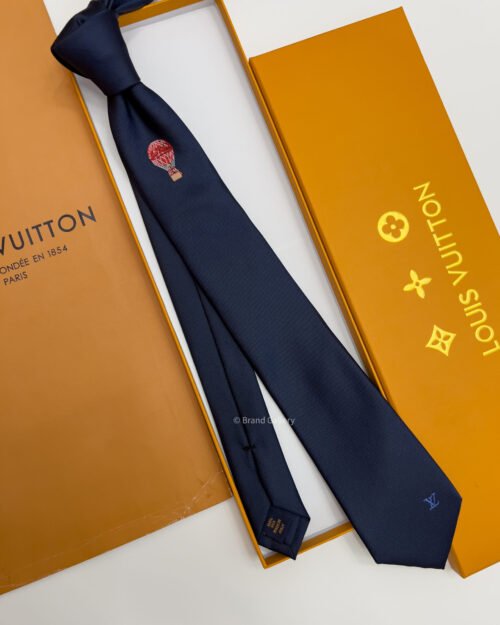 Louis Vuitton Navy BALLOON SILK TIE