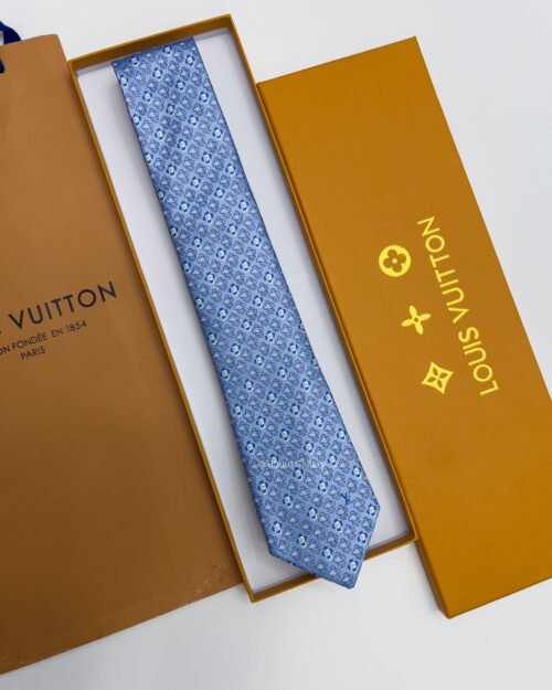 Louis Vuitton Sky Blue VINTAGE BEAR SILK TIE