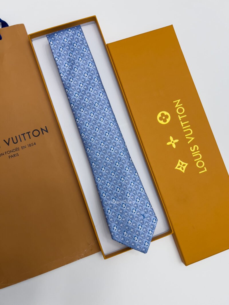 Louis Vuitton Sky Blue VINTAGE BEAR SILK TIE