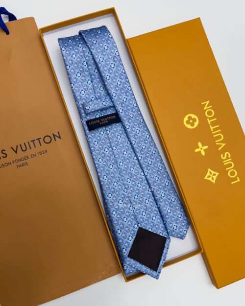 Louis Vuitton Sky Blue VINTAGE BEAR SILK TIE