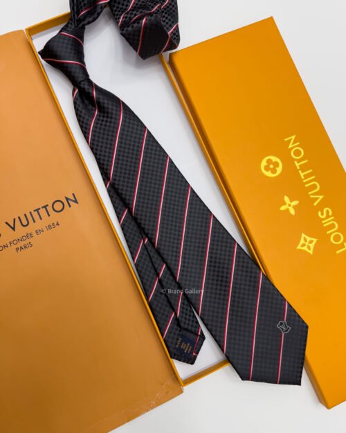 Louis Vuitton Dark Grey ECU SILK TIE
