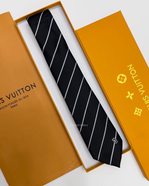 Louis Vuitton Black ECU SILK TIE