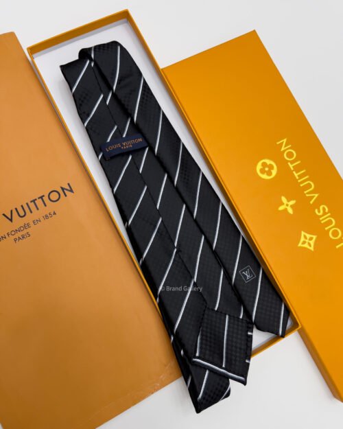 Louis Vuitton Black ECU SILK TIE