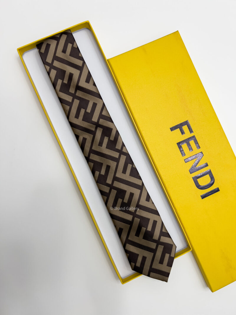 FENDI - Brown FF SILK TIE - Image 2