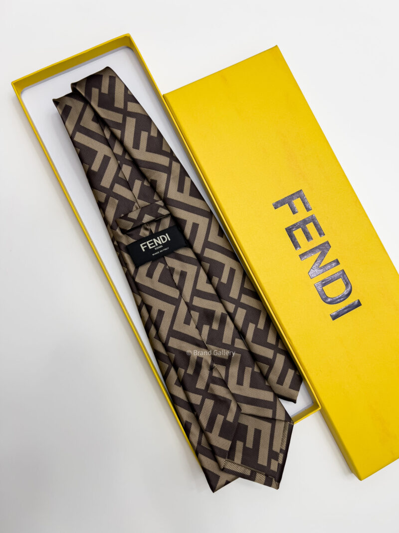 FENDI - Brown FF SILK TIE - Image 3