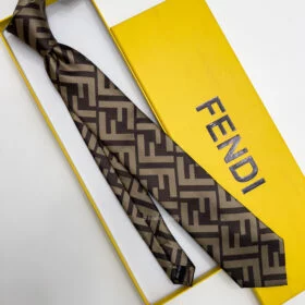 FENDI - Brown FF SILK TIE Image