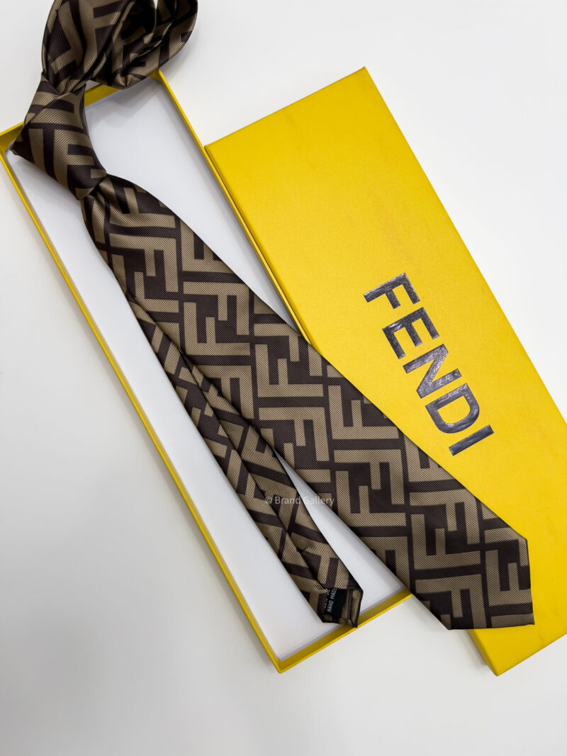 FENDI - Brown FF SILK TIE