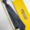 Fendi Grey CHECK FF SILK TIE