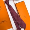 Hermes Dark Red MORS TRIOCOLORE SILK TIE
