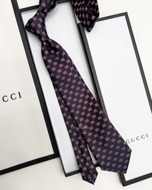 Gucci GG PATTERN CHECK SILK TIE