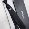 Prada Black TRIANGLE LOGO SILK TIE