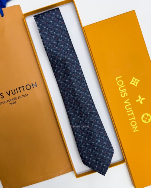 Louis Vuitton Navy BEAR PATTERN SILK TIE