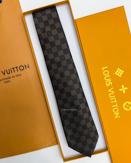 Louis Vuitton Coffee DAMIER SILK TIE